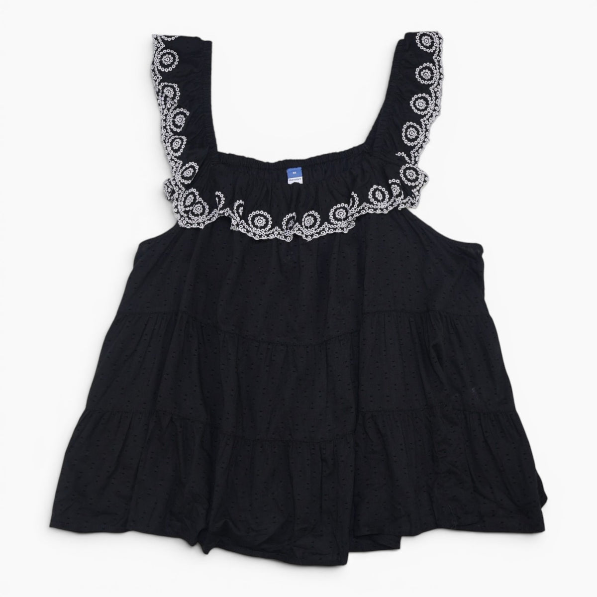 Blusa negra con bordado blanco para mujer Old Navy talla 3X, nueva con etiqueta, foto 2