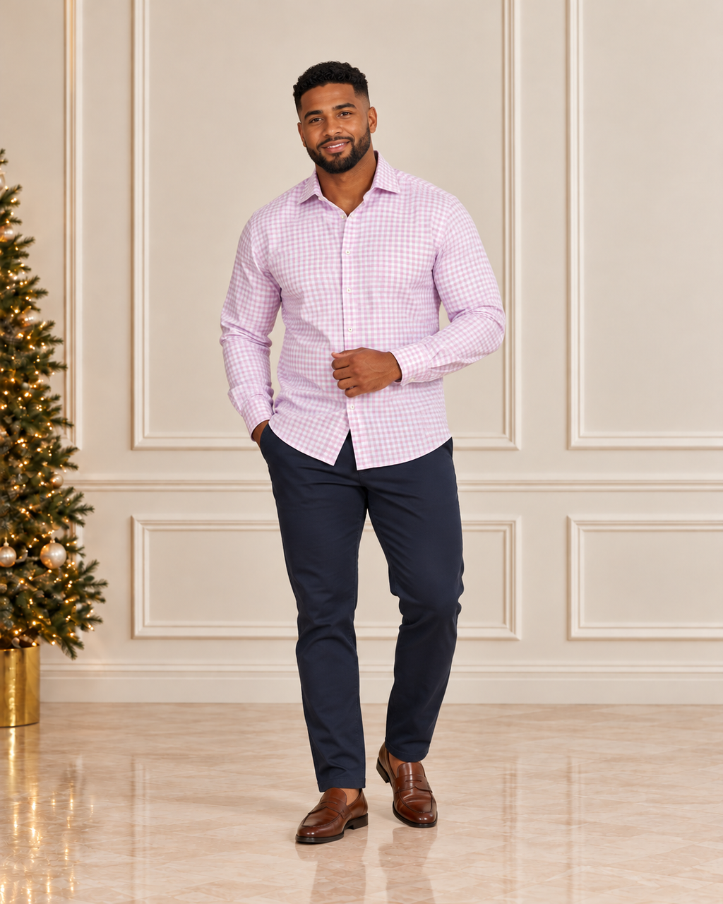 Camisa rosada Michael Strahan, talla 16 1/2, ropa de segunda mano en República Dominicana