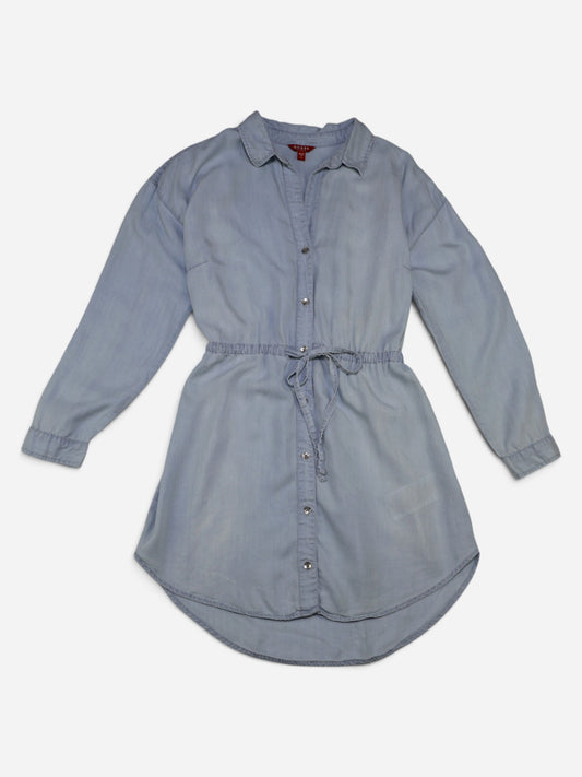 VESTIDO CAMISERO AZUL CLARO CON CINTURA AJUSTABLE | GUESS | TALLA S