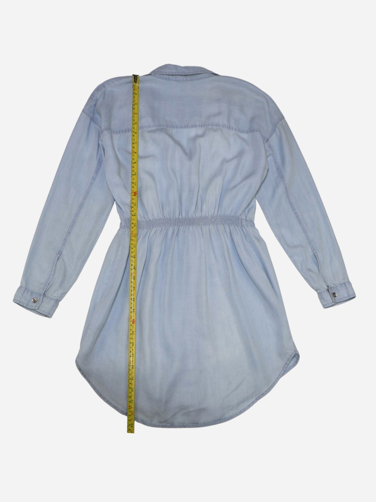 VESTIDO CAMISERO AZUL CLARO CON CINTURA AJUSTABLE | GUESS | TALLA S