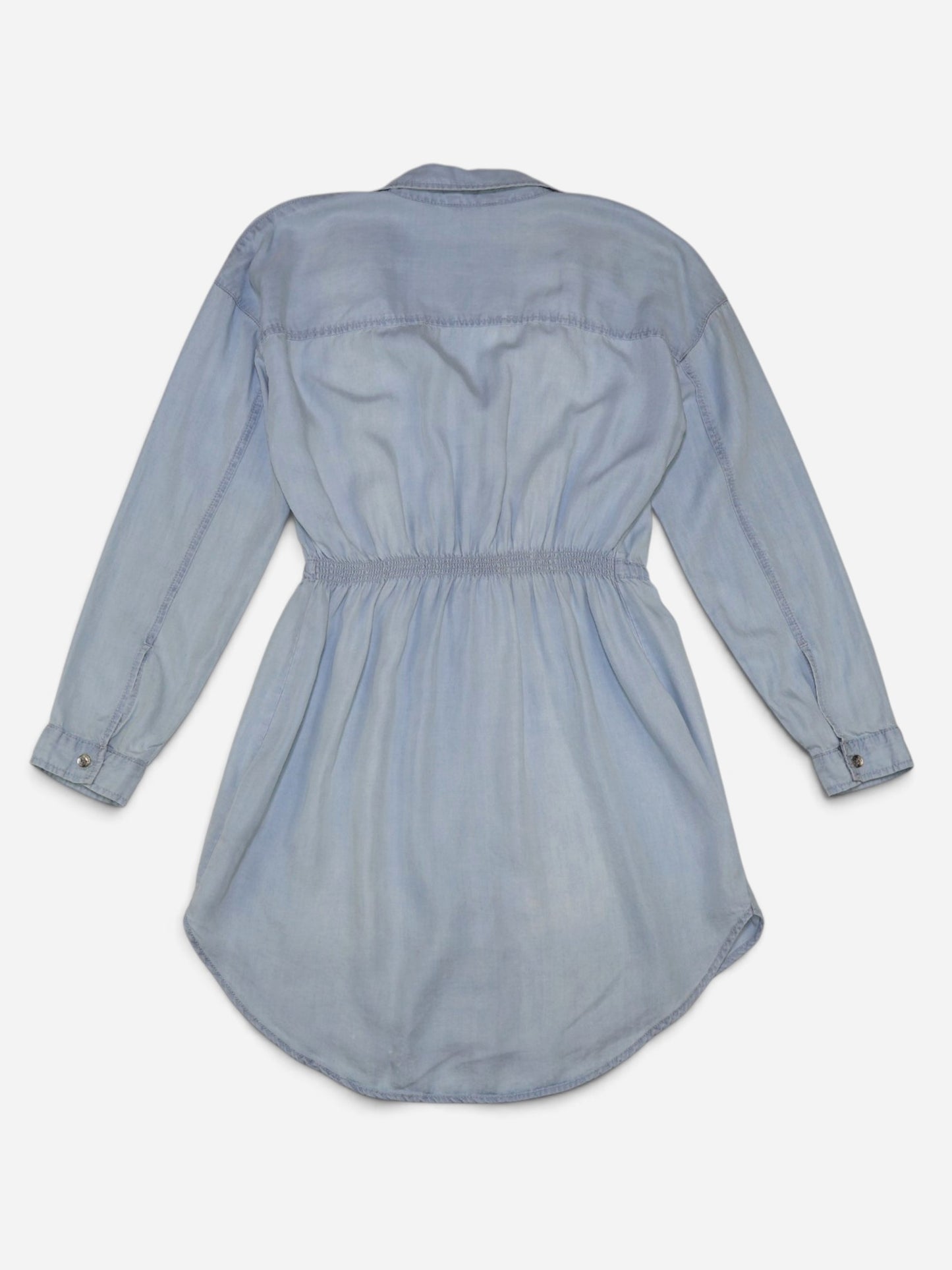 VESTIDO CAMISERO AZUL CLARO CON CINTURA AJUSTABLE | GUESS | TALLA S