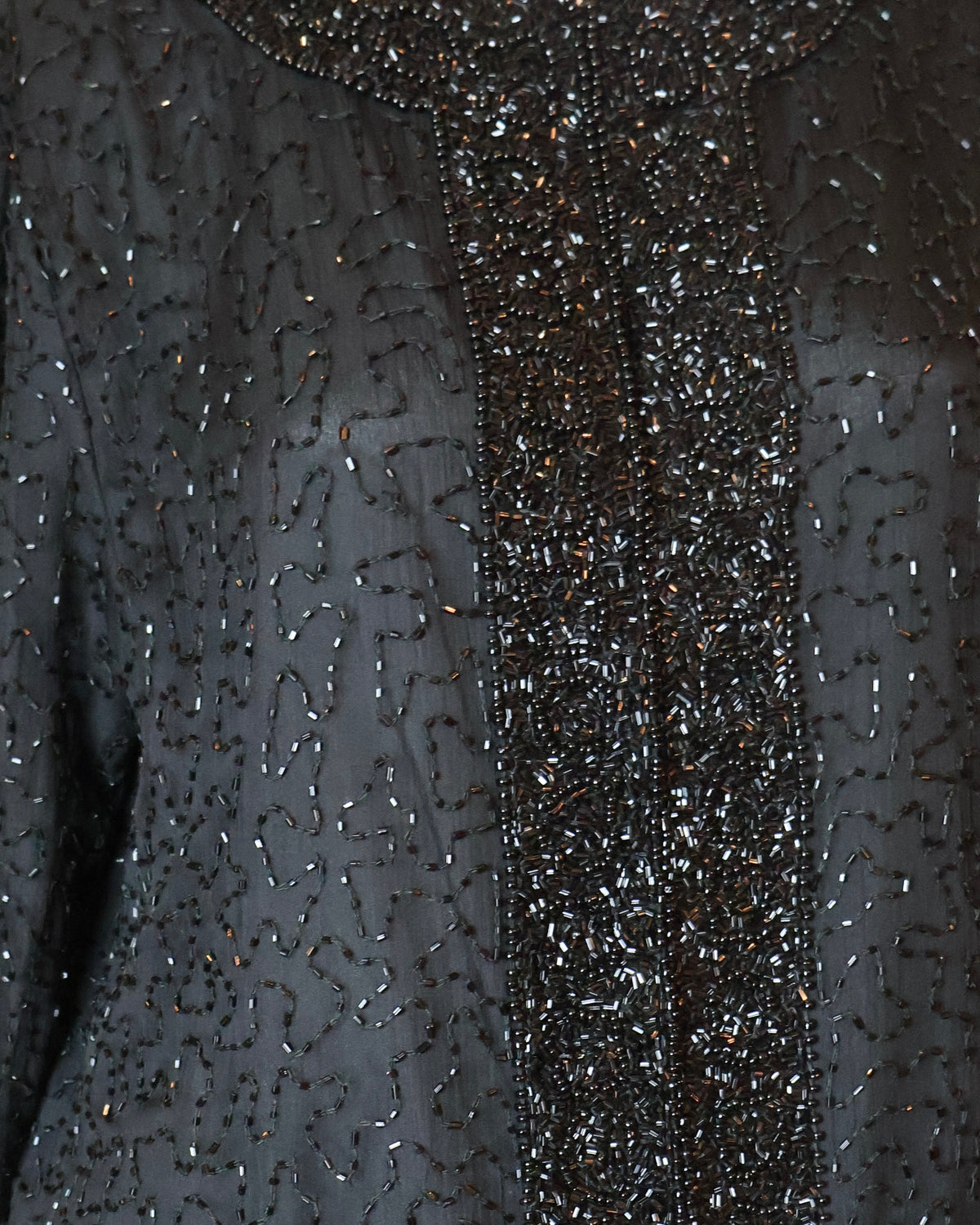 Chaqueta negra de seda con cuentas para mujer, marca Laurence Kazar, talla S, foto 12