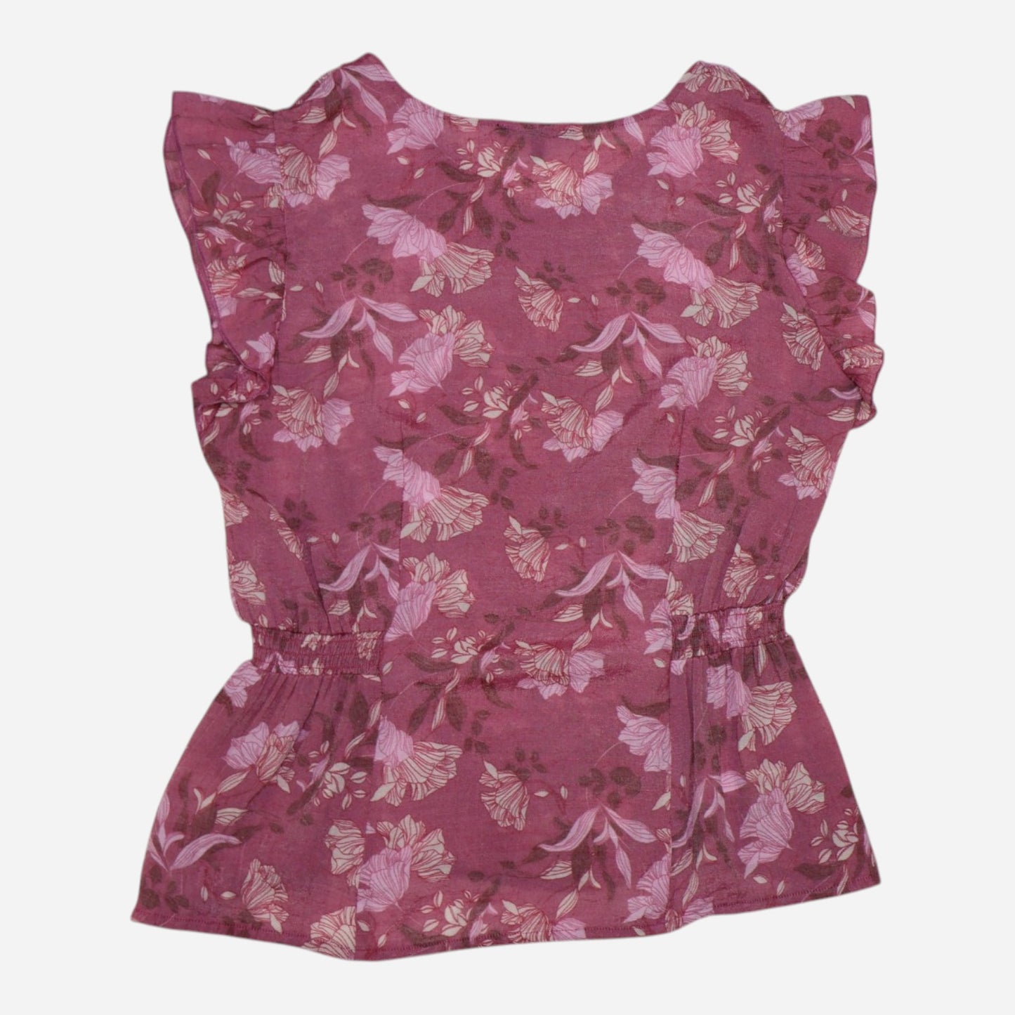 BLUSA FLORAL DE MANGAS CON VOLANTES | COMO BLACK | TALLA XL