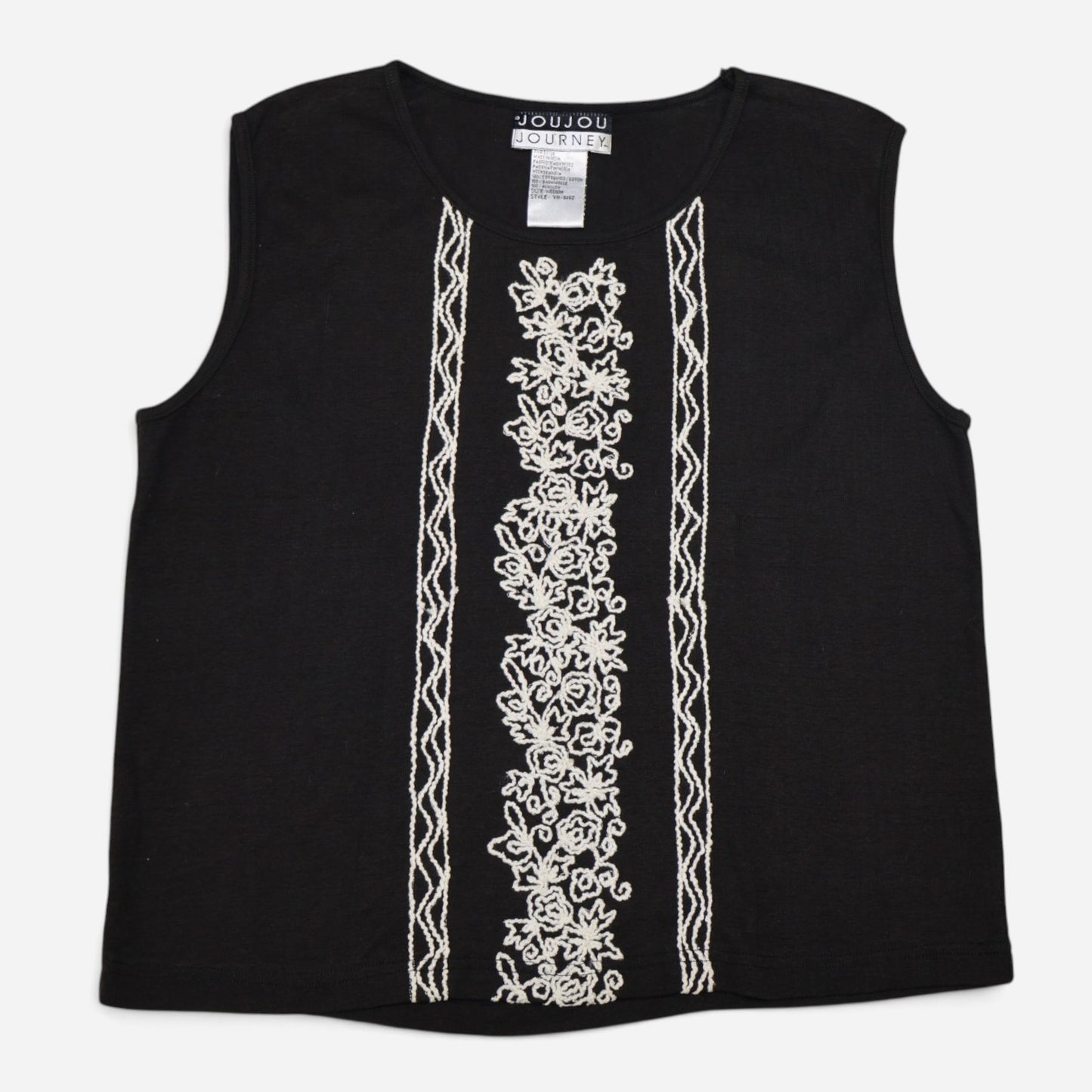 TOP SIN MANGAS CON BORDADO FLORAL | JOUJOU JOURNEY | TALLA M