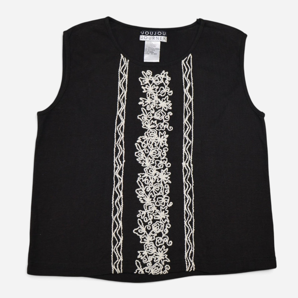 TOP SIN MANGAS CON BORDADO FLORAL | JOUJOU JOURNEY | TALLA M