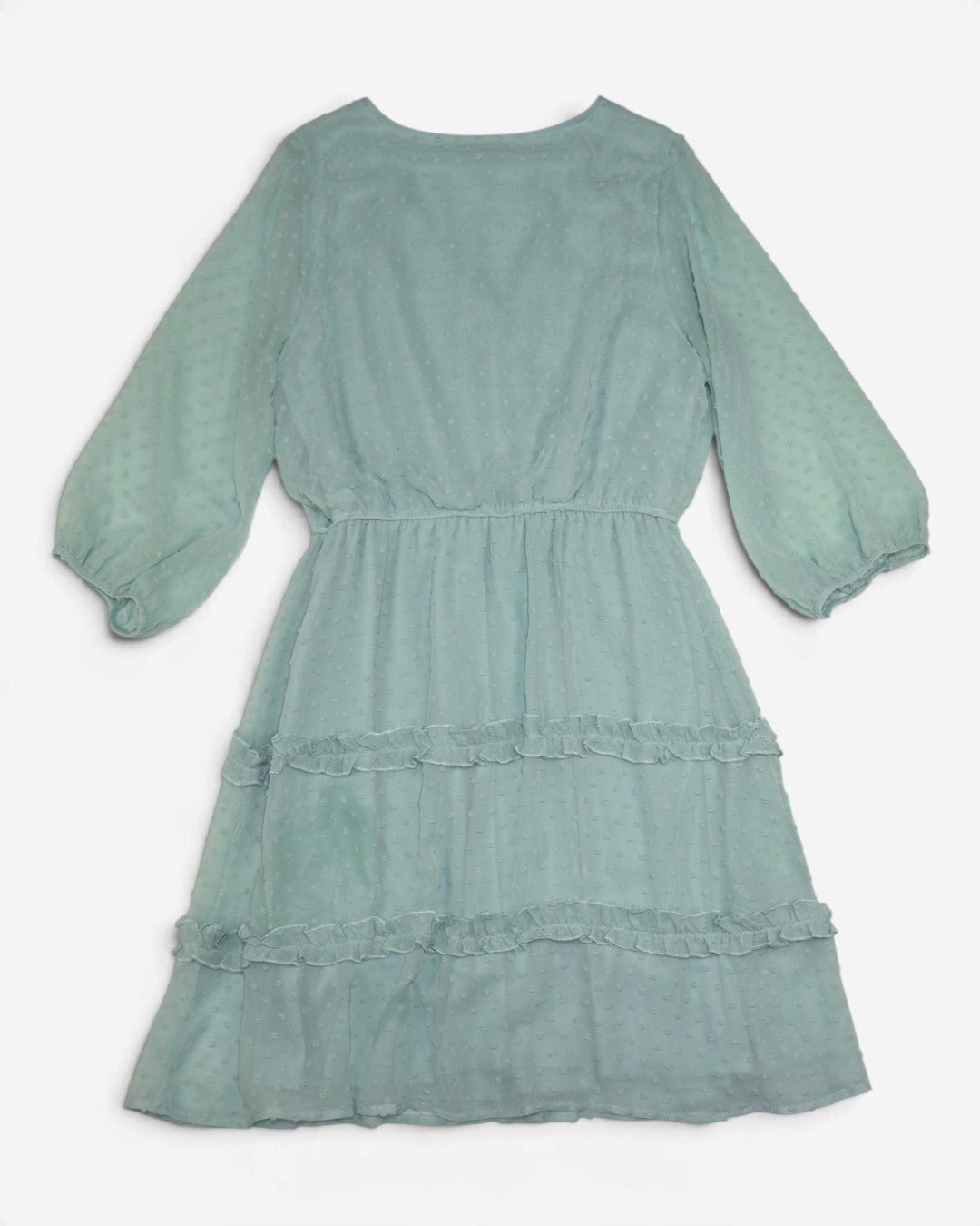 Vestido verde menta con mangas abullonadas para mujer Naif talla S, foto 4