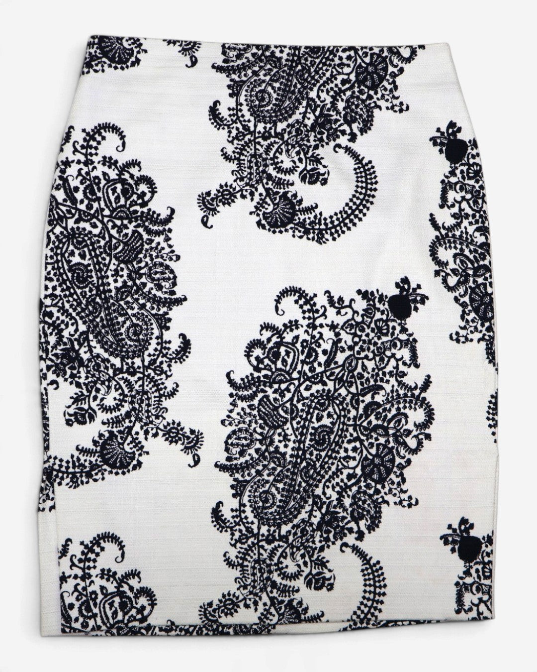 Falda lápiz blanca con estampado paisley para mujer LOFT talla 4 (S), foto 3