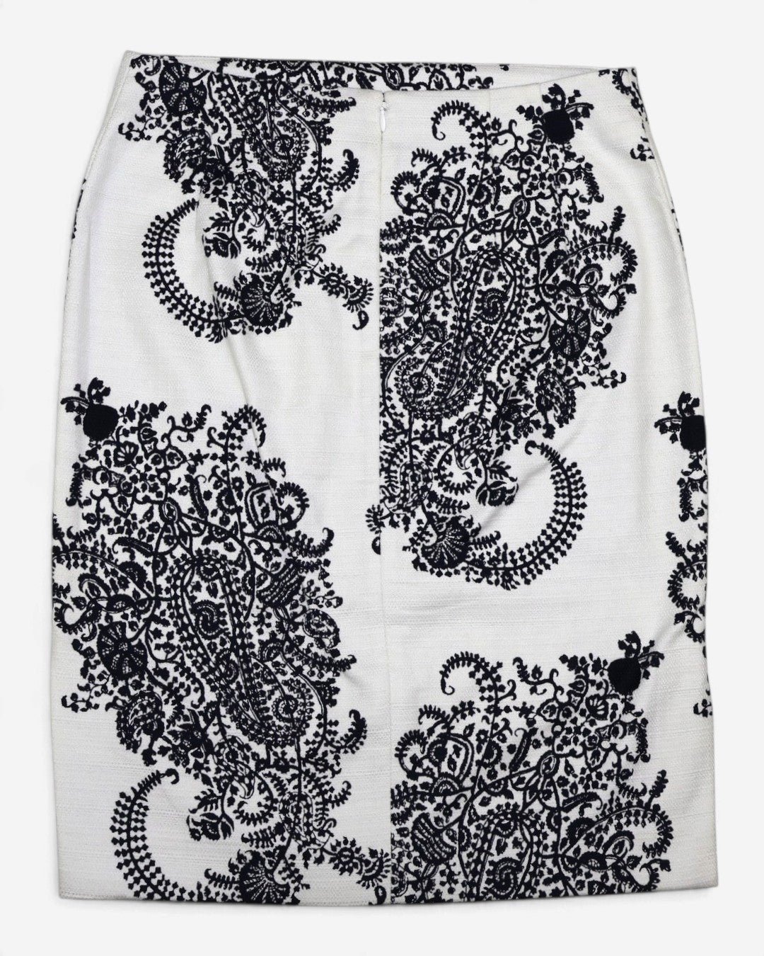 Falda lápiz blanca con estampado paisley para mujer LOFT talla 4 (S), ropa de segunda mano en República Dominicana