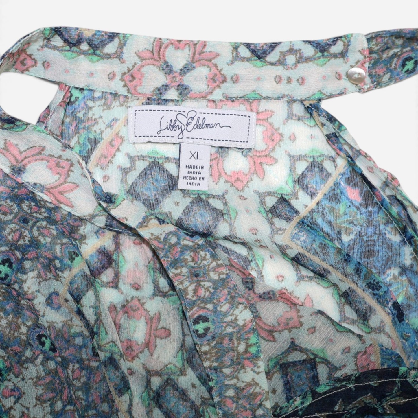 BLUSA ESTAMPADA CON HOMBROS DESCUBIERTOS | LIBBY EDELMAN | TALLA XL
