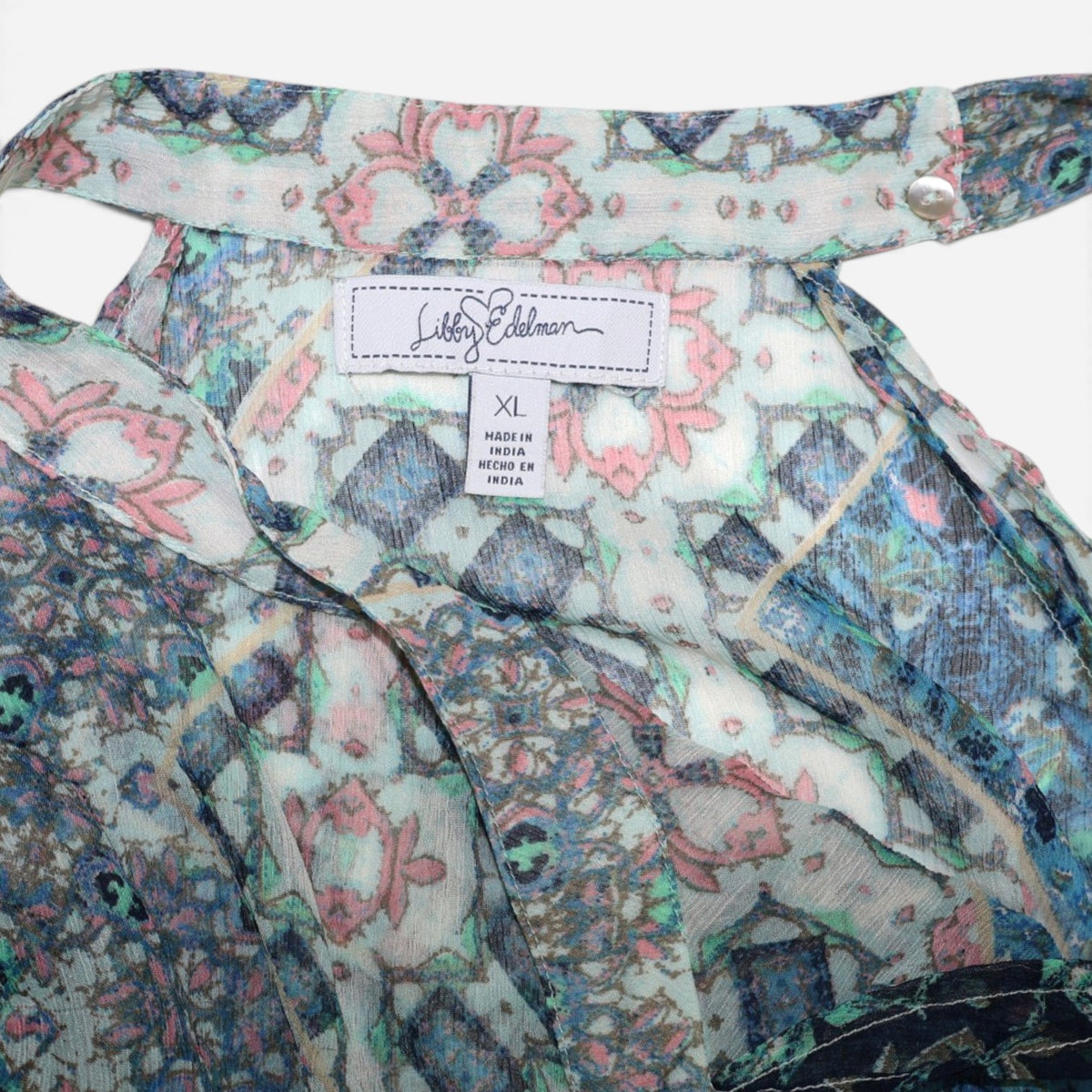 BLUSA ESTAMPADA CON HOMBROS DESCUBIERTOS | LIBBY EDELMAN | TALLA XL