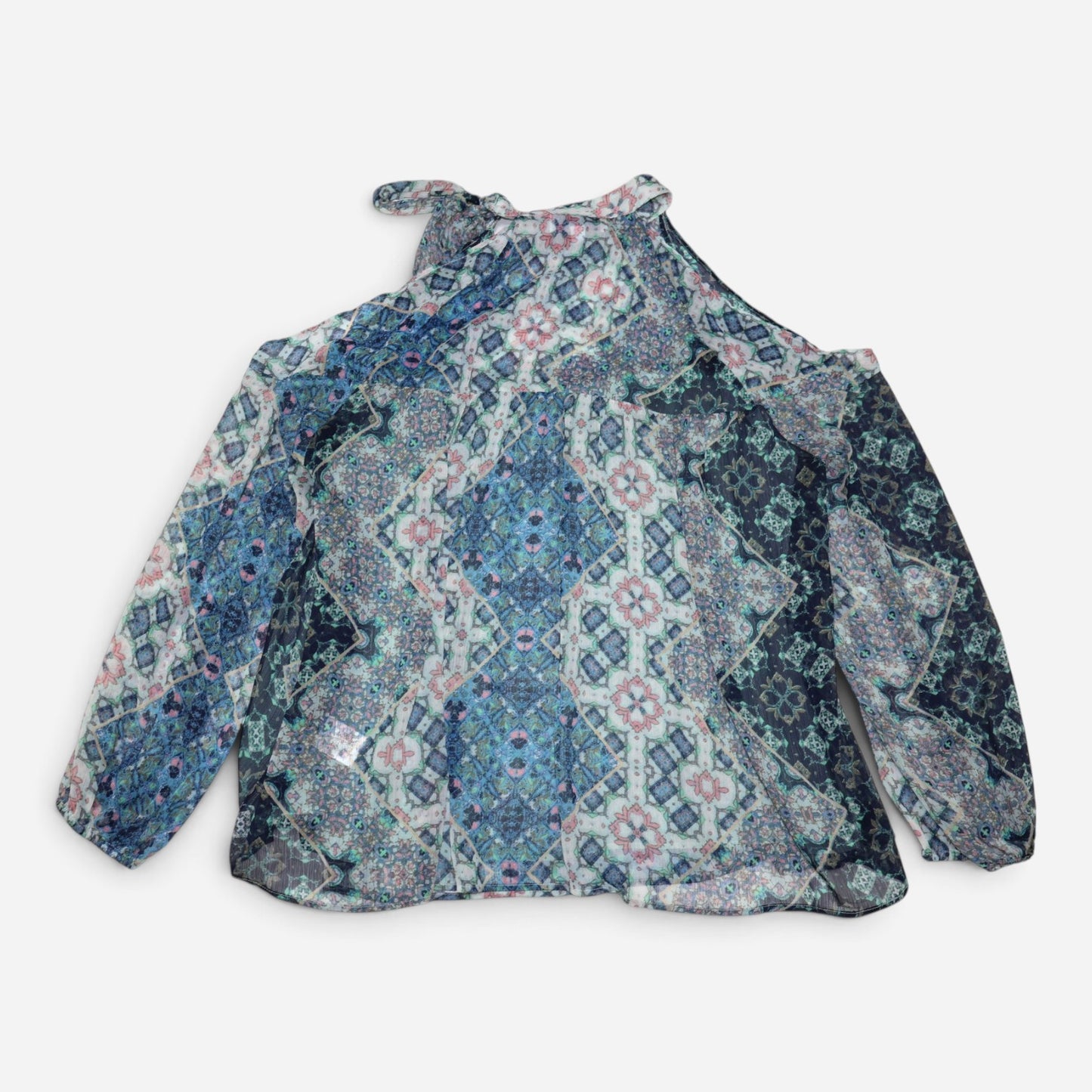 BLUSA ESTAMPADA CON HOMBROS DESCUBIERTOS | LIBBY EDELMAN | TALLA XL