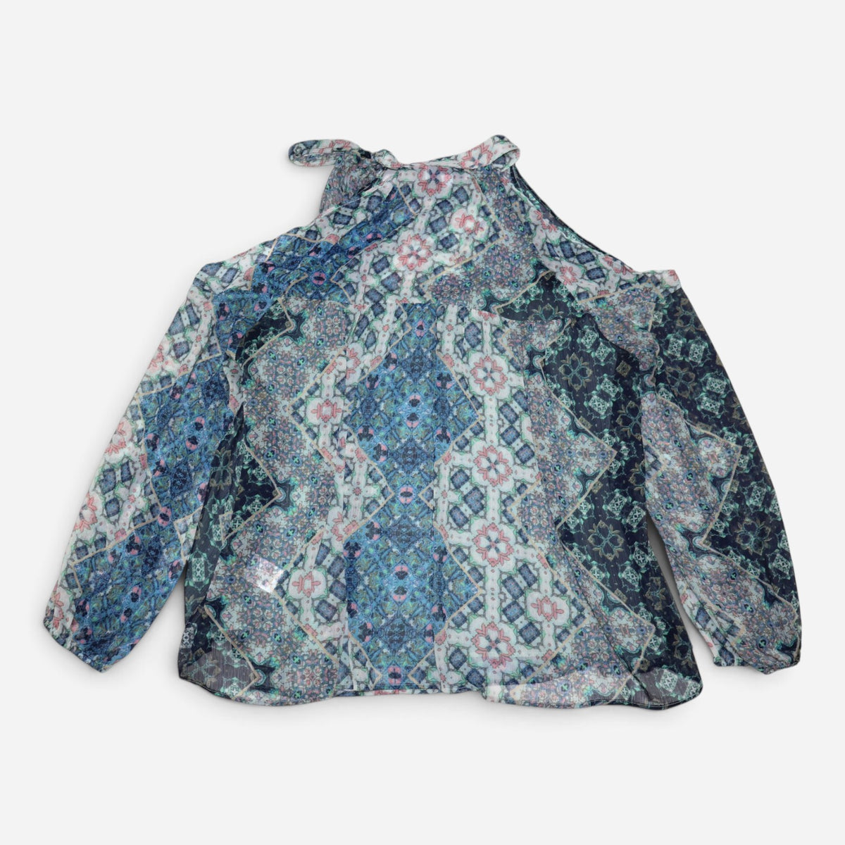 BLUSA ESTAMPADA CON HOMBROS DESCUBIERTOS | LIBBY EDELMAN | TALLA XL