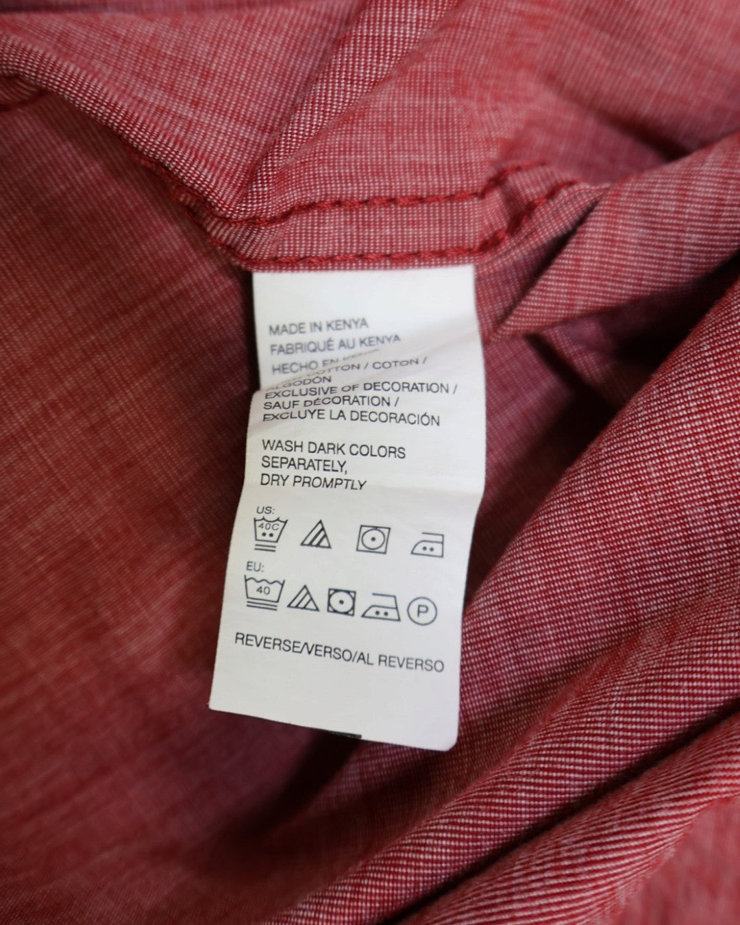Camisa roja de mangas largas para hombre talla L, foto 3