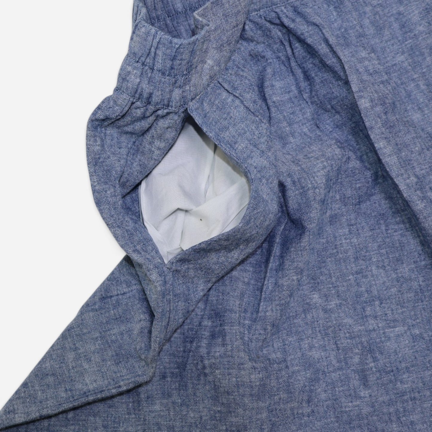 FALDA AZUL DE LINO CON CINTURA ELÁSTICA | LOFT | TALLA XS