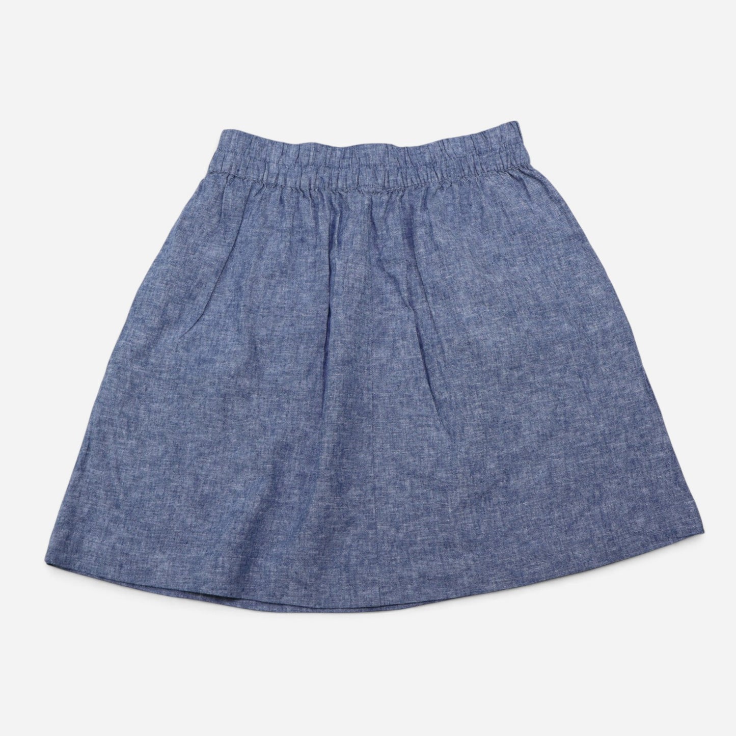 FALDA AZUL DE LINO CON CINTURA ELÁSTICA | LOFT | TALLA XS