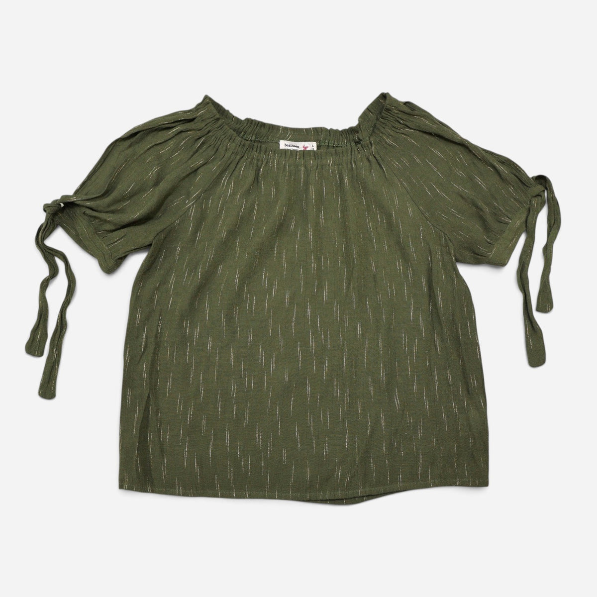 Blusa verde olivo con hilos dorados para niña Beautees talla L (14), foto 2