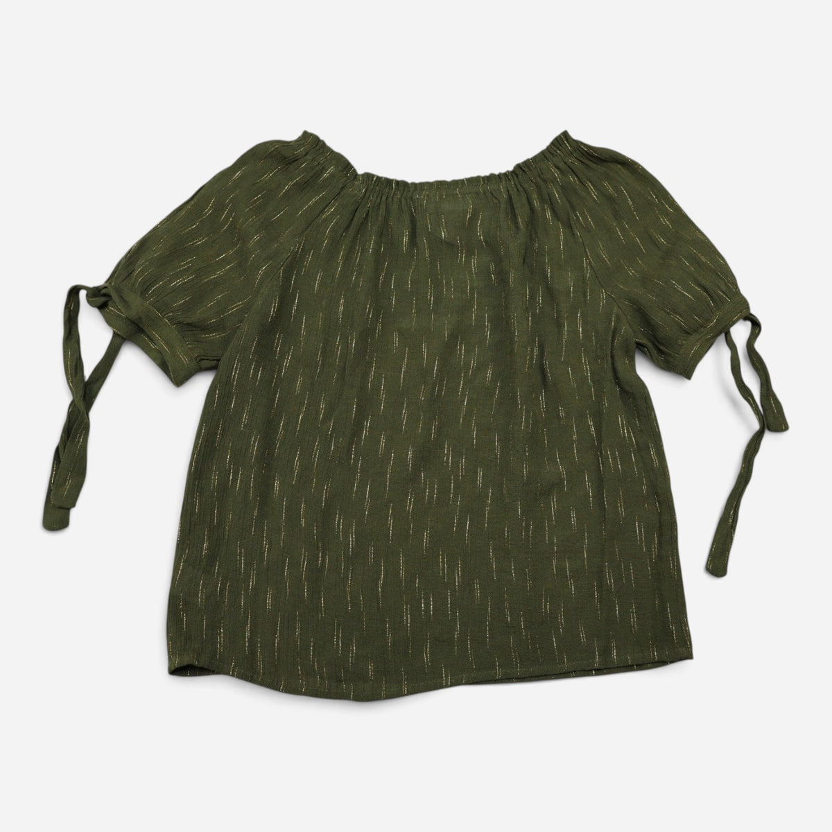 Blusa verde olivo con hilos dorados para niña Beautees talla L (14), foto 3