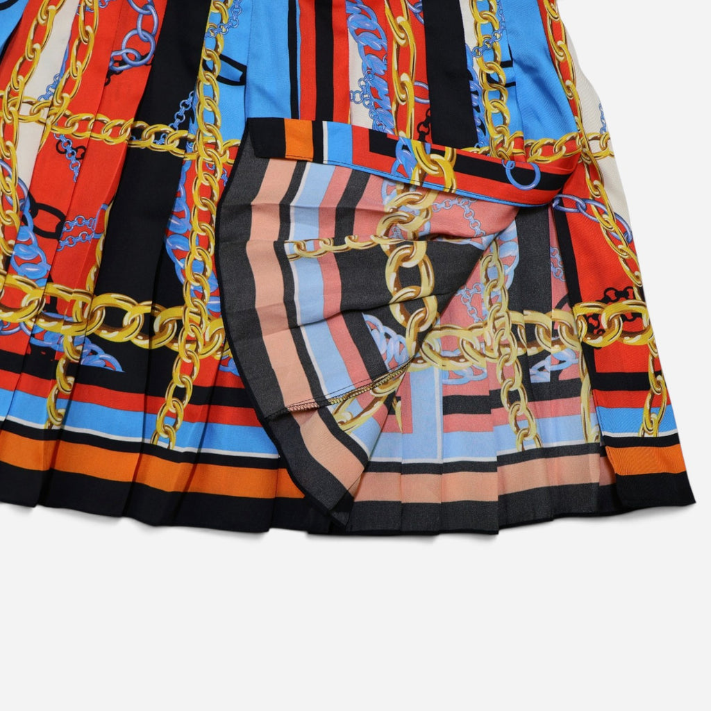 FALDA PLISADA PARA MUJER CON ESTAMPADO DE CADENAS | ZARA | TALLA M