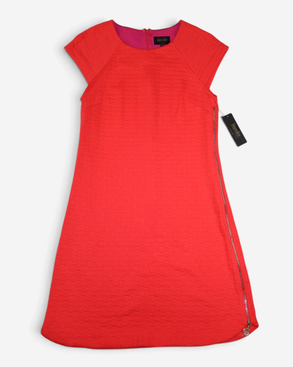 Vestido rojo coral Laundry by Shelli Segal, talla 4, foto 7