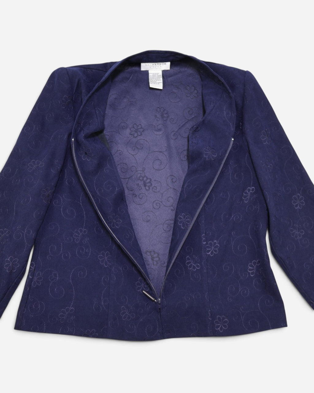 Conjunto de chaqueta y pantalón azul marino con bordado para mujer, marca Sag Harbor, talla 12P, foto 15