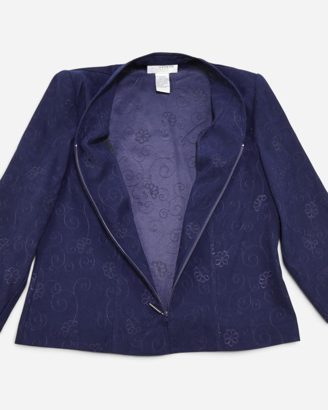 Conjunto de chaqueta y pantalón azul marino con bordado para mujer, marca Sag Harbor, talla 12P, foto 15