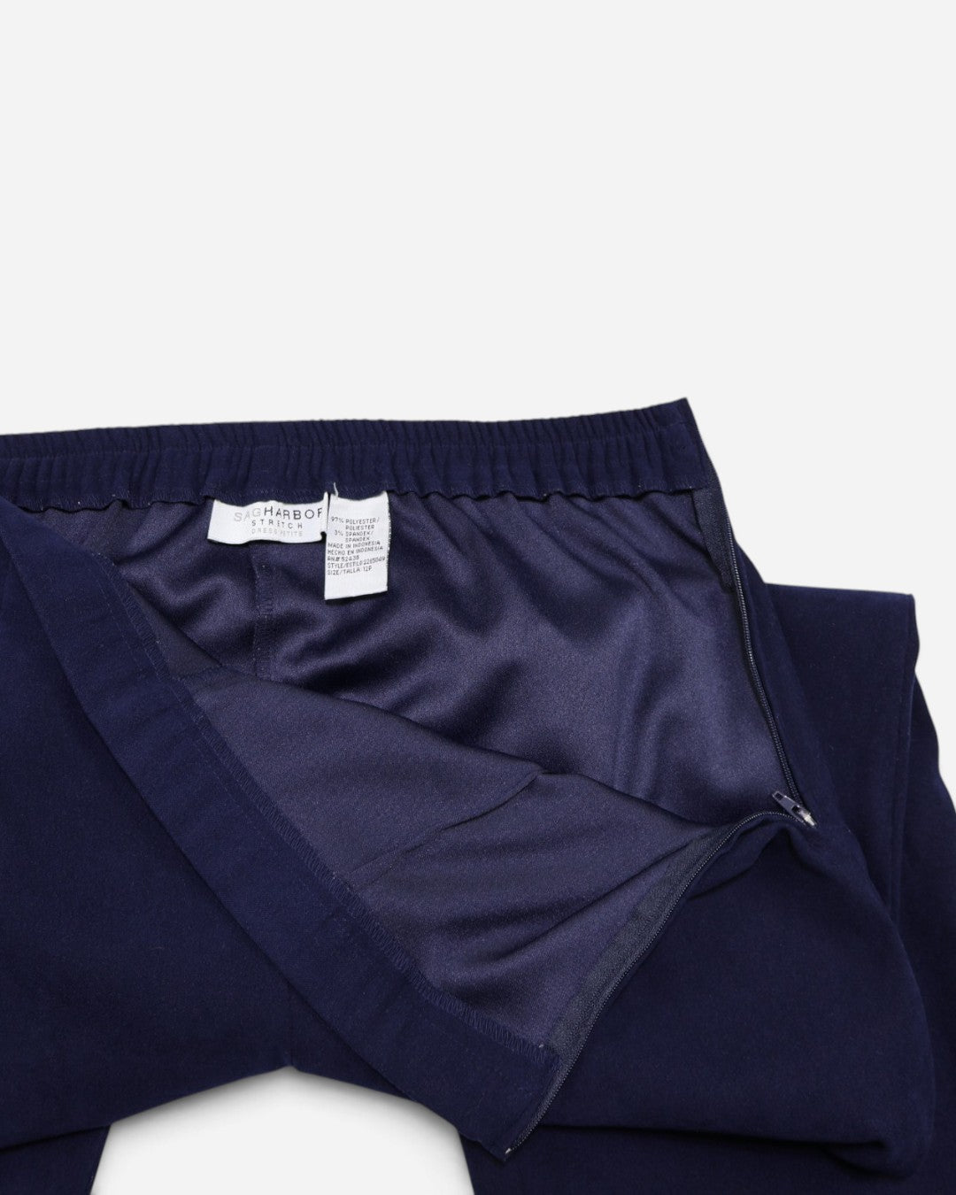 Conjunto de chaqueta y pantalón azul marino con bordado para mujer, marca Sag Harbor, talla 12P, foto 7