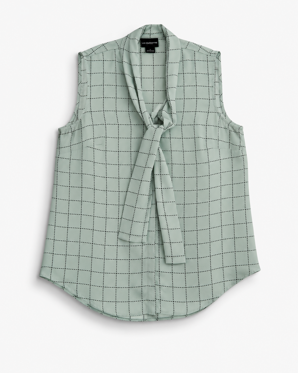 Blusa sin mangas verde menta con lazo para mujer Liz Claiborne talla S, ropa de segunda mano en República Dominicana