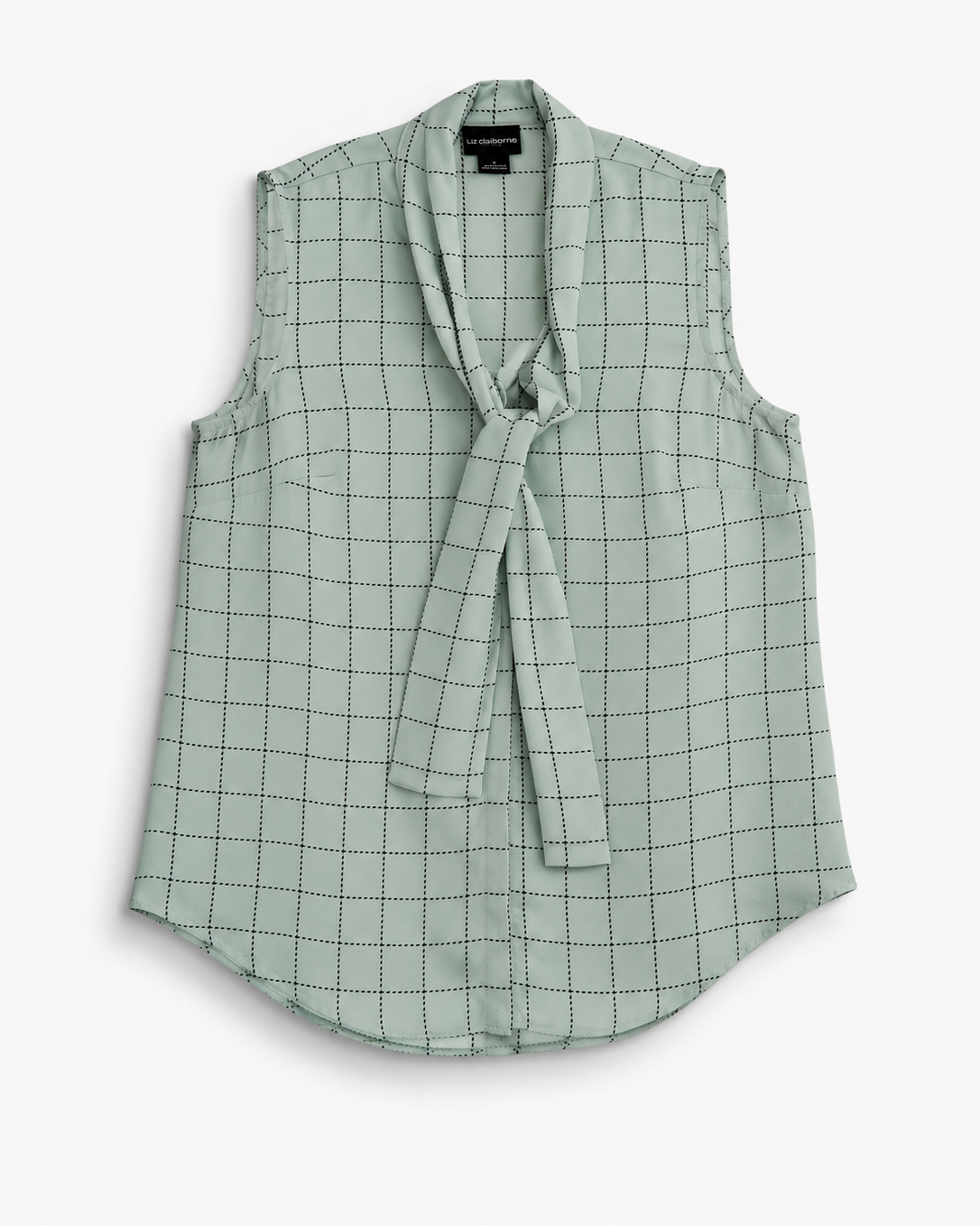 Blusa sin mangas verde menta con lazo para mujer Liz Claiborne talla S, ropa de segunda mano en República Dominicana