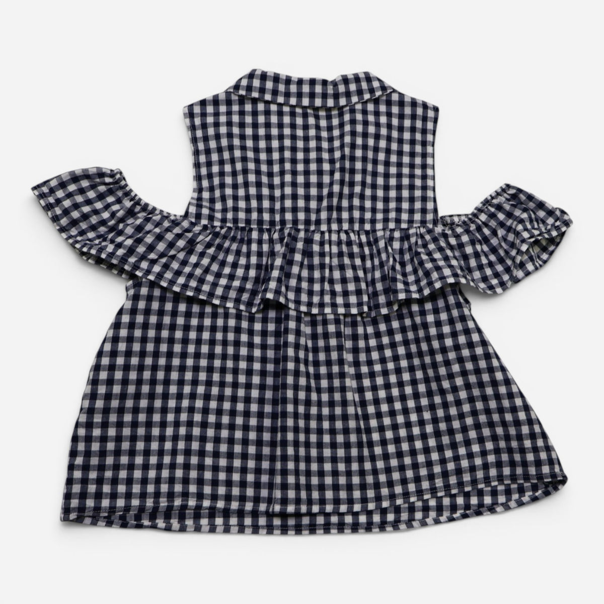 Blusa de cuadros con hombros descubiertos para niña Love Notes talla L, foto 3