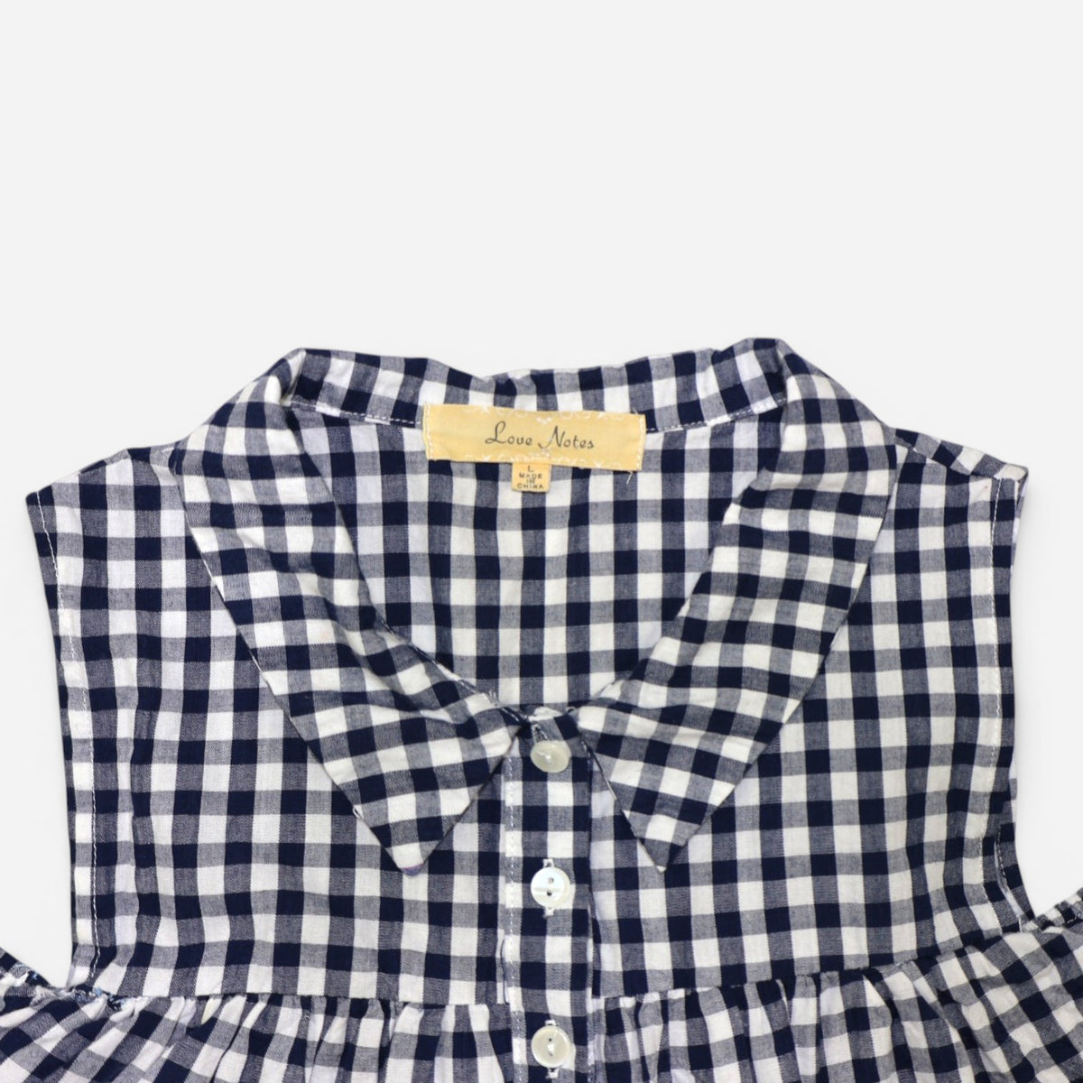 Blusa de cuadros con hombros descubiertos para niña Love Notes talla L, foto 4