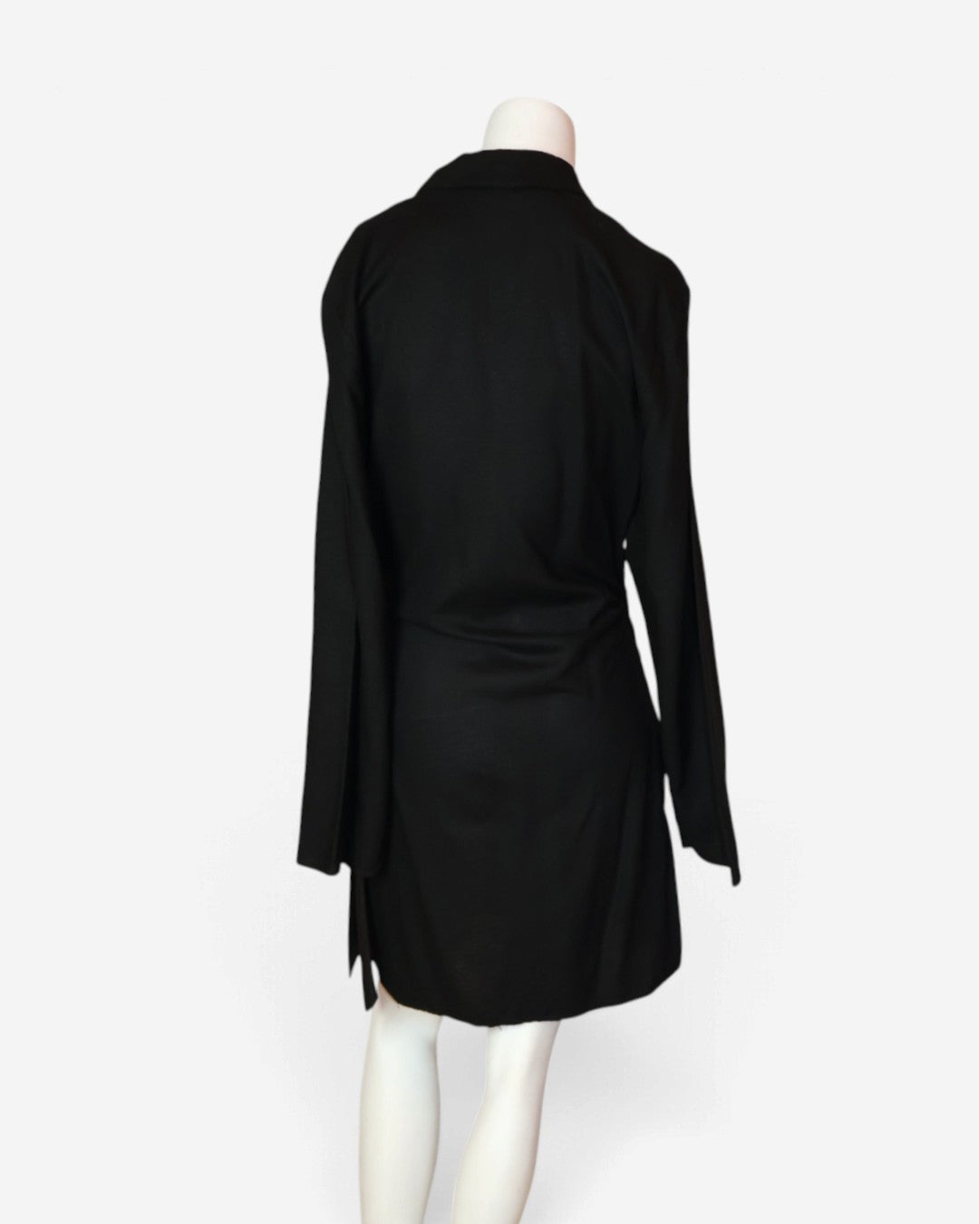 Vestido cruzado negro de lino H&M, talla S, foto 9