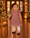 Vestido rosa metálico Cat & Jack, talla 12 meses, ropa de segunda mano en República Dominicana