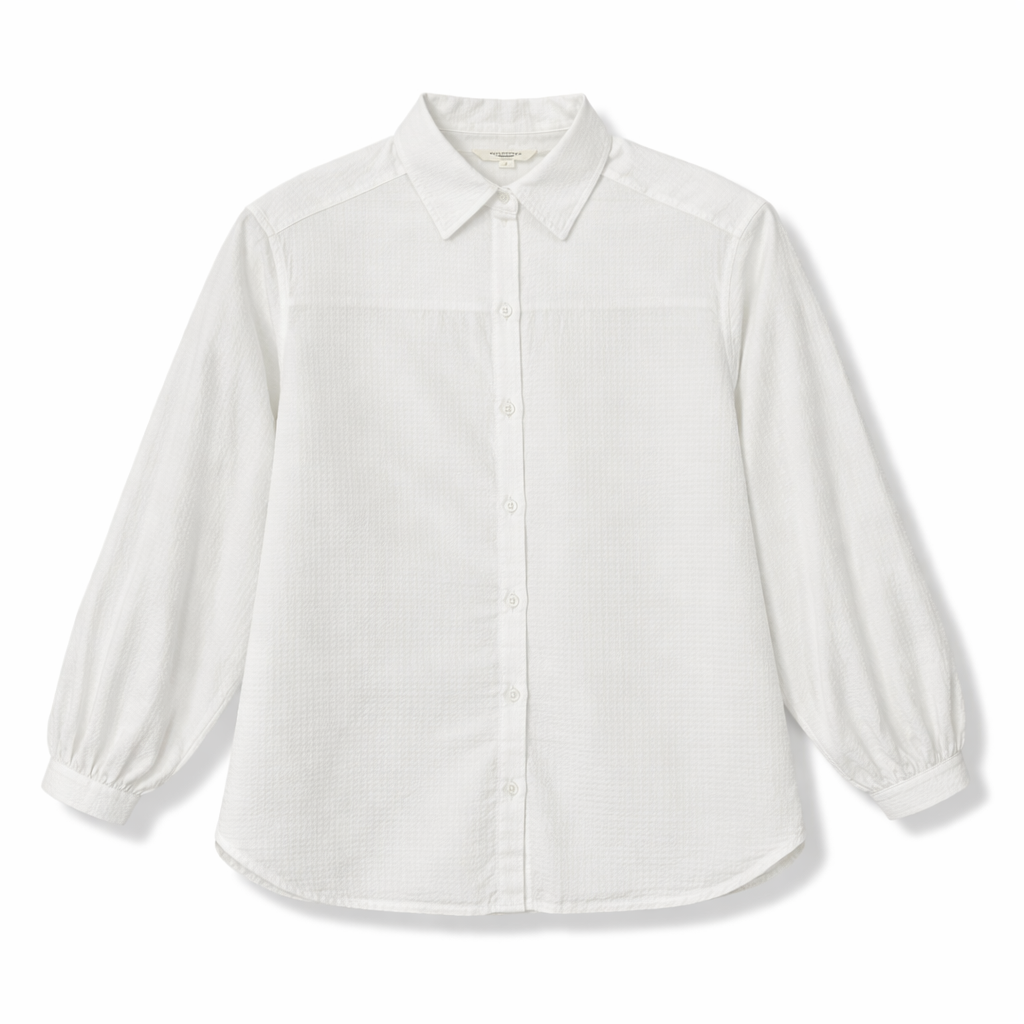 CAMISA BLANCA CON MANGAS ABULLONADAS | MAX STUDIO LONDON | TALLA L