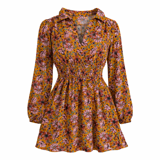 VESTIDO FLORAL MANGA LARGA | NO COMMENT | TALLA M