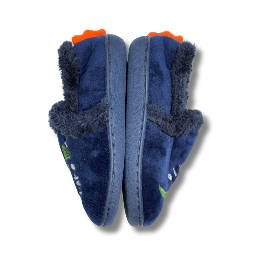 Pantuflas azul marino con dinosaurio para niño Wonder Nation talla 11-12, foto 5
