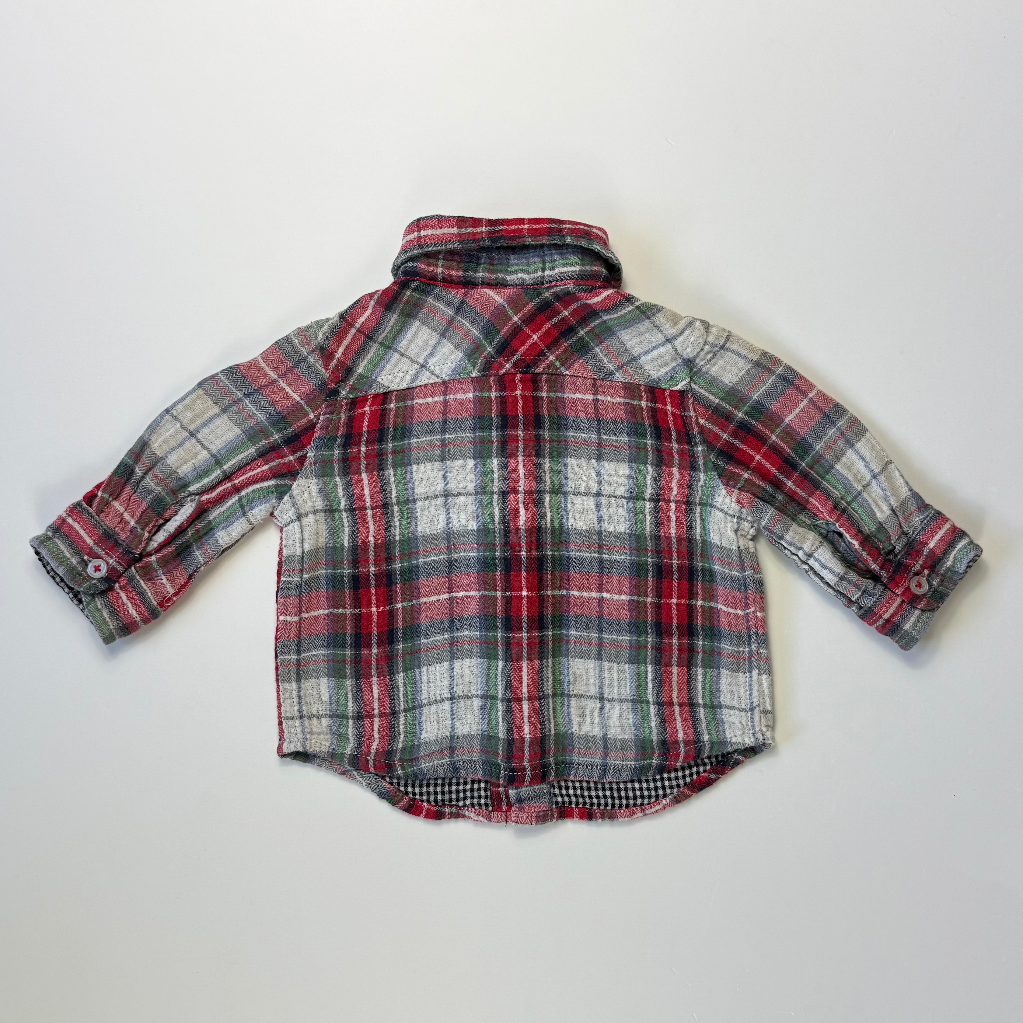 Camisa de cuadros para bebé, talla 3-6 meses, foto 2