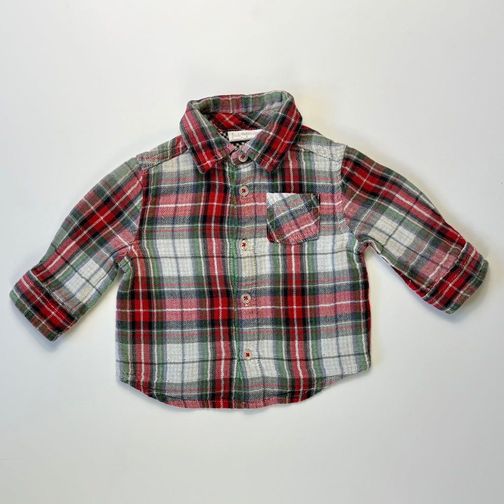 Camisa de cuadros para bebé, talla 3-6 meses, ropa de segunda mano en República Dominicana