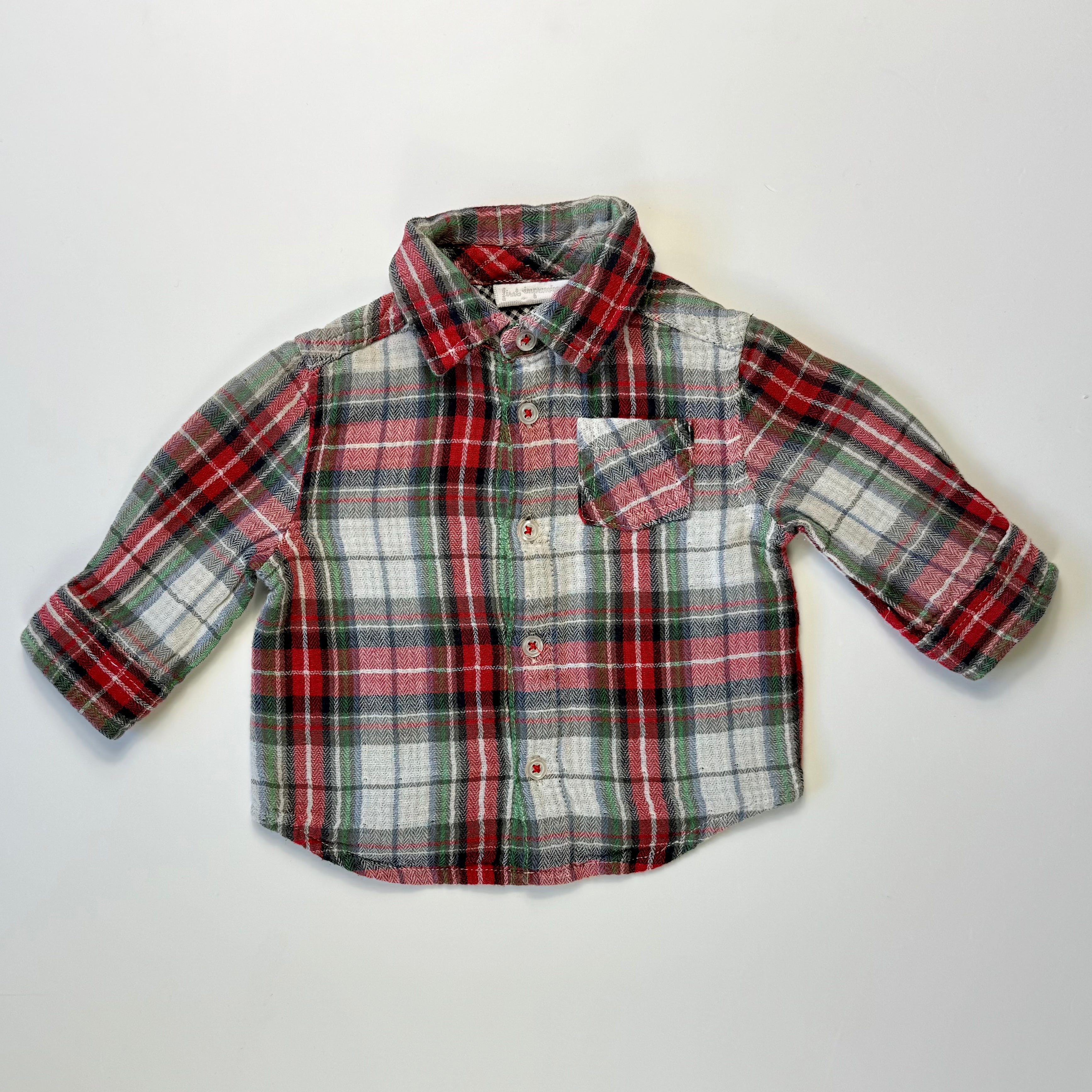Camisa de cuadros para bebé, talla 3-6 meses, ropa de segunda mano en República Dominicana