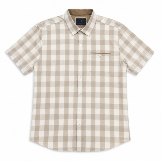 CAMISA DE CUADROS MANGA CORTA | CRAFT + FLOW | TALLA M