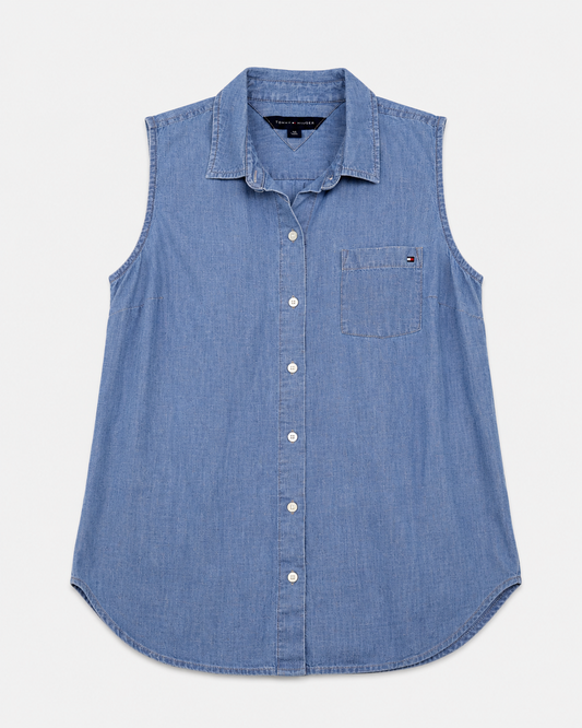 CAMISA SIN MANGAS TIPO DENIM | TOMMY HILFIGER | TALLA S
