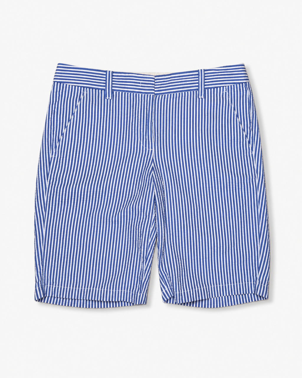 BERMUDA DE RAYAS AZUL Y BLANCO PARA MUJER | J.CREW | TALLA 0 (XS)