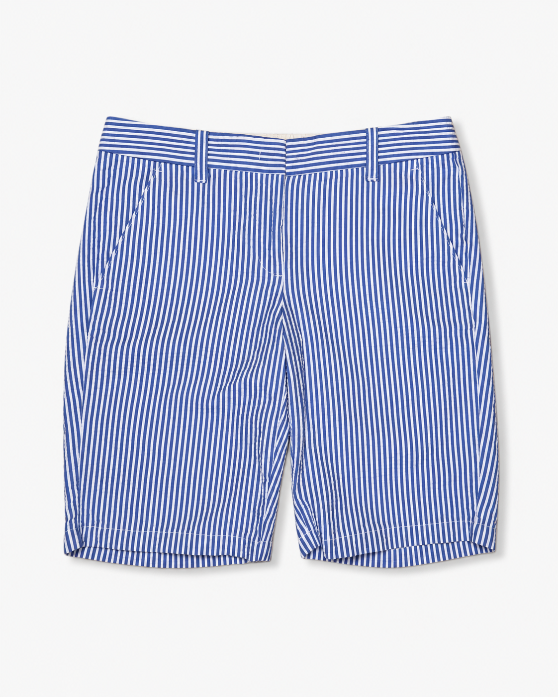 BERMUDA DE RAYAS AZUL Y BLANCO PARA MUJER | J.CREW | TALLA 0 (XS)