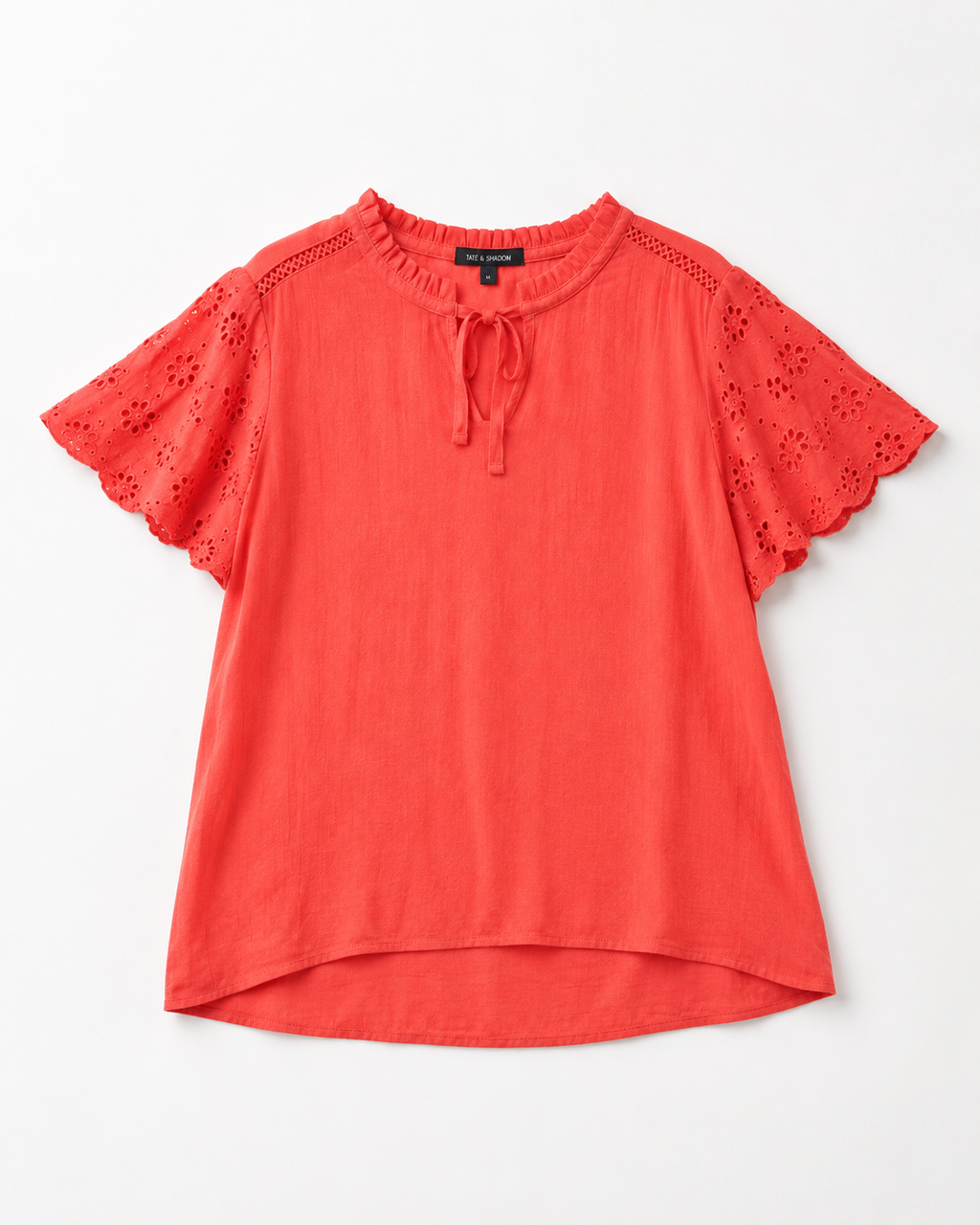 BLUSA CORAL CON MANGAS BORDADAS PARA MUJER | TINT & SHADOW | TALLA XL