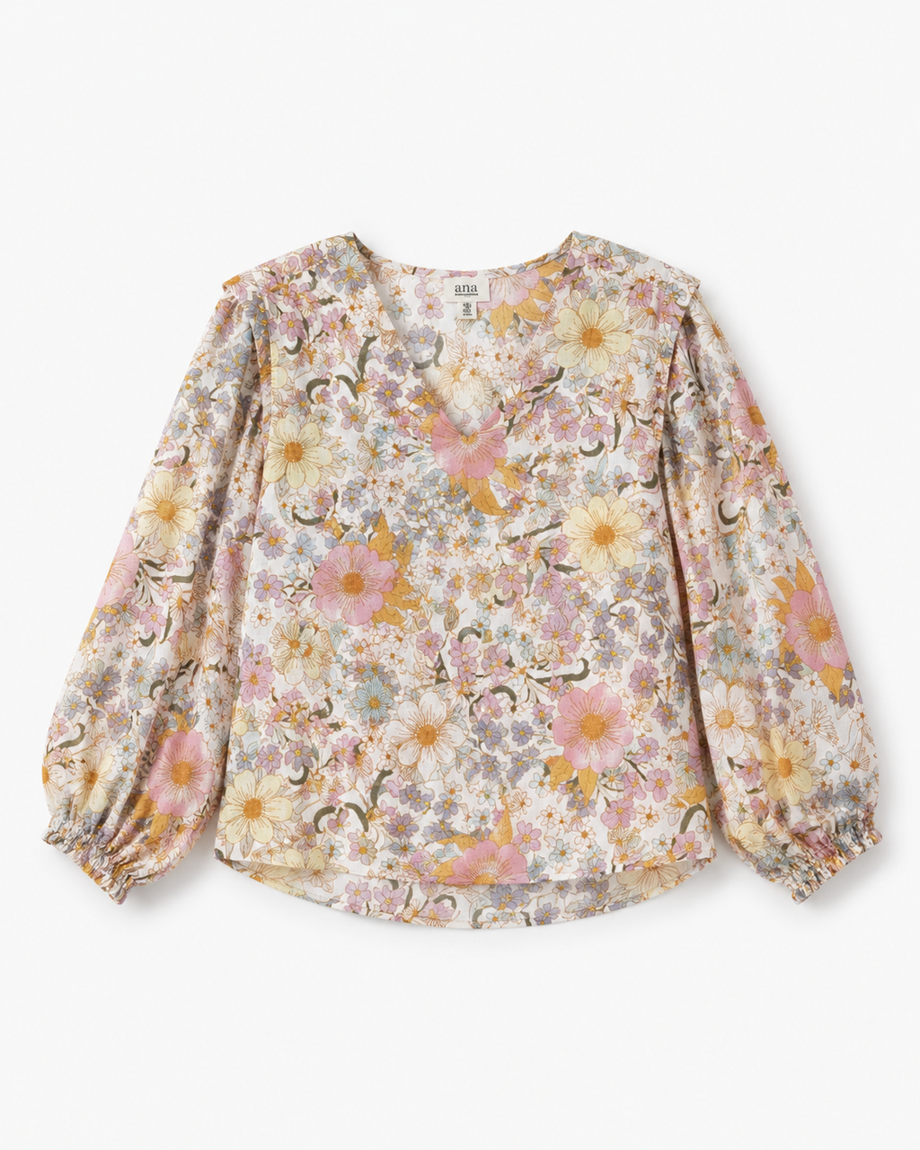 BLUSA CON ESTAMPADO FLORAL DE MANGA 3/4 PARA MUJER | A.N.A | TALLA M PETITE