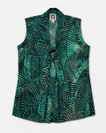 BLUSA SIN MANGAS CON ESTAMPADO VERDE PARA MUJER | ANNE KLEIN | TALLA XS