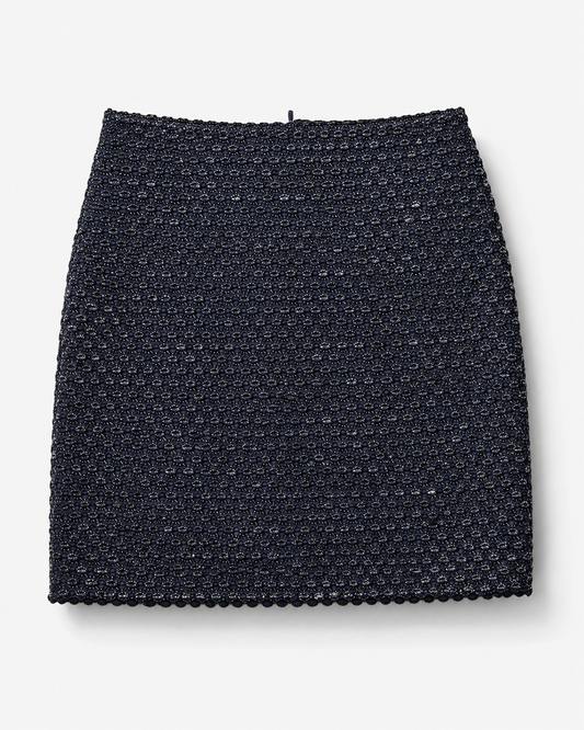 FALDA DE ENCAJE METALIZADO | ELIE TAHARI | TALLA 4 (S)