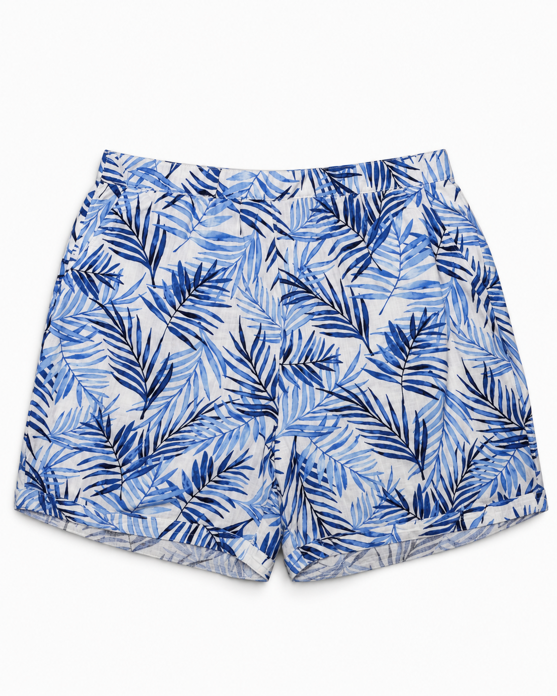 SHORTS DE MEZCLA DE LINO CON ESTAMPADO TROPICAL | KIM ROGERS | TALLA XL
