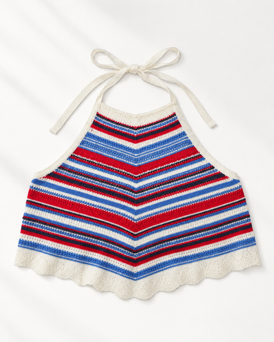 TOP TEJIDO CUELLO HALTER CON RAYAS | NO BOUNDARIES | TALLA XXL (19)