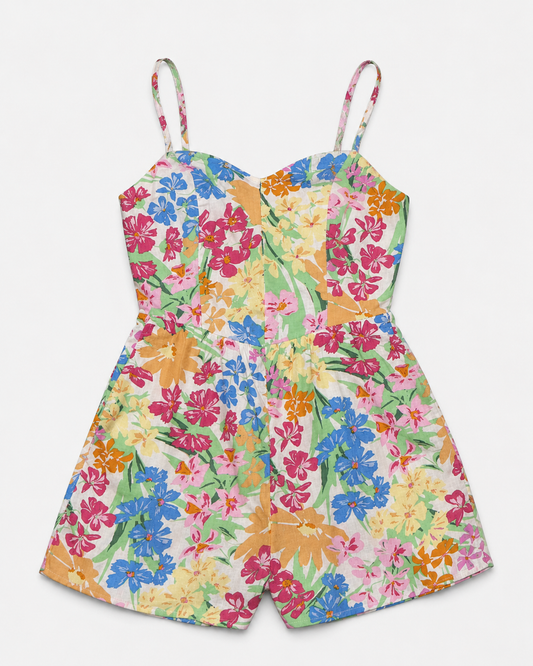 ROMPER CORTO CON ESTAMPADO FLORAL PARA MUJER | OLD NAVY | TALLA S