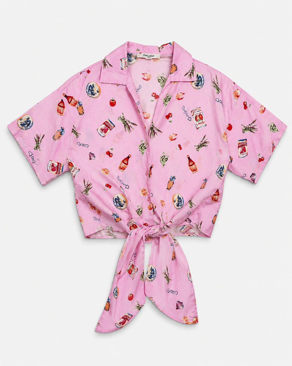 CAMISA MANGA CORTA CON ESTAMPADO DE COMIDA | HAVEN + BLAIR | TALLA S